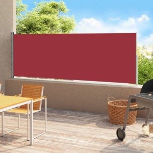 vidaXL Zaťahovacia bočná markíza na terasu 180x500 cm červená
