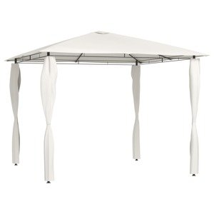 vidaXL Altánok s poťahmi na stĺpiky 3x3x2,6 m, krémový 160 g/m²
