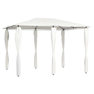 vidaXL Altánok s poťahmi na stĺpiky 3x4x2,6 m, krémový 160 g/m²
