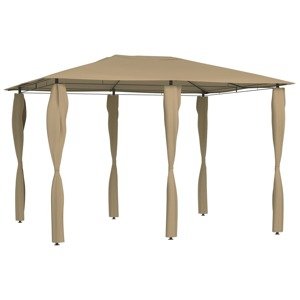 vidaXL Altánok s poťahmi na stĺpiky 3x4x2,6 m, sivohnedý 160 g/m²