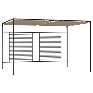 vidaXL Altánok so zaťahovacou strieškou 3x4x2,3 m sivohnedý 180 g/m²