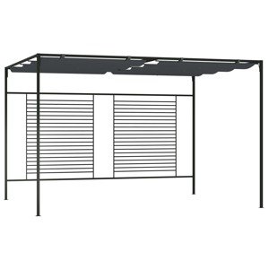 vidaXL Altánok so zaťahovacou strieškou 4x3x2,3 m antracitový 180 g/m²