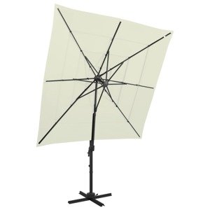 vidaXL 4-stupňový slnečník s hliníkovou tyčou pieskový 250x250 cm