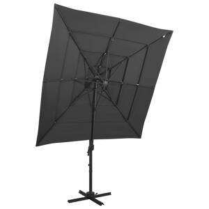 vidaXL 4-stupňový slnečník s hliníkovou tyčou antracitový 250x250 cm