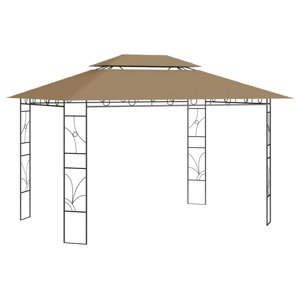 vidaXL Altánok 4x3x2,7 m sivohnedý 160 g/m²