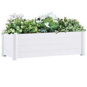 vidaXL Vyvýšený záhradný záhon PP biely 100x43x35 cm