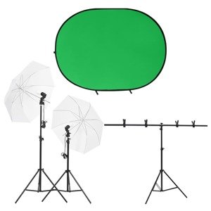 vidaXL Fotografické štúdiové vybavenie s osvetlením a pozadím