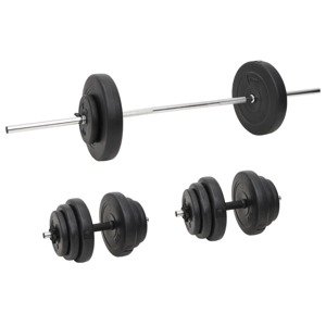 vidaXL Obojručná a jednoručná činka so závažiami 60 kg