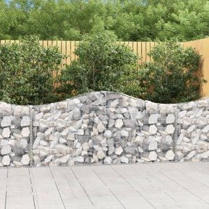 vidaXL Oblúkové gabionové koše 13ks 200x30x80/100cm pozinkované železo