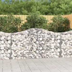vidaXL Oblúkové gabiónové koše 7ks 200x30x100/120cm pozinkované železo