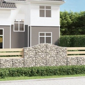 vidaXL Oblúkové gabionové koše 3 ks 200x30x120/140 cm pozink. železo