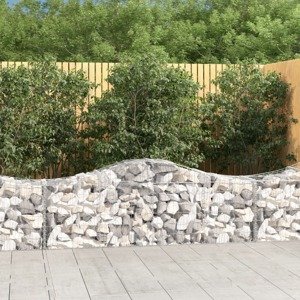 vidaXL Oblúkový gabionový kôš 3 ks 200x50x60/80 cm pozinkované železo