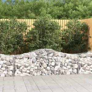 vidaXL Oblúkový gabionový kôš 10 ks 200x50x60/80 cm pozinkované železo