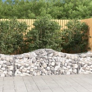 vidaXL Oblúkový gabionový kôš 15 ks 200x50x60/80 cm pozinkované železo