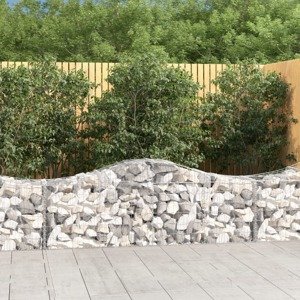 vidaXL Oblúkový gabionový kôš 18 ks 200x50x60/80 cm pozinkované železo