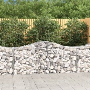 vidaXL Oblúkové gabionové koše 13 ks 200x50x80/100 cm pozink. železo