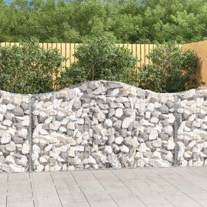 vidaXL Oblúkové gabiónové koše 14 ks 200x50x100/120cm pozinkov. železo