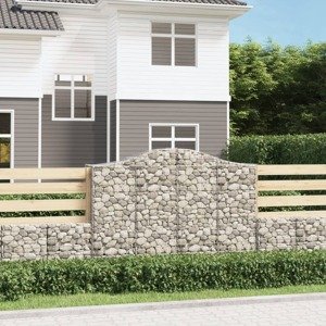 vidaXL Oblúkové gabionové koše 3 ks 200x50x140/160 cm pozink. železo