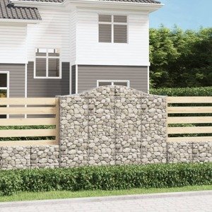 vidaXL Oblúkové gabiónové koše 9ks 200x50x160/180cm pozinkované železo