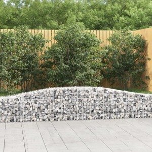 vidaXL Oblúkový gabionový kôš 7 ks 400x30x40/60 cm pozinkované železo