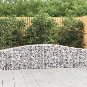 vidaXL Oblúkový gabionový kôš 7 ks 400x30x60/80 cm pozinkované železo