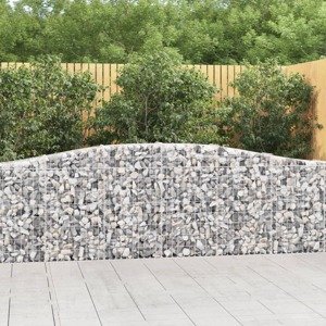vidaXL Oblúkové gabionové koše 4 ks 400x30x80/100cm pozinkované železo