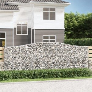 vidaXL Oblúkové gabionové koše 4 ks 400x30x140/160 cm pozink. železo