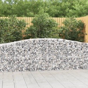 vidaXL Oblúkové gabionové koše 3 ks 400x50x80/100cm pozinkované železo
