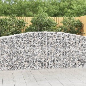 vidaXL Oblúkové gabiónové koše 7ks 400x50x100/120cm pozinkované železo
