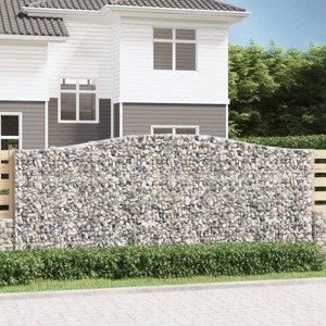 vidaXL Oblúkové gabiónové koše 4ks 400x50x160/180cm pozinkované železo