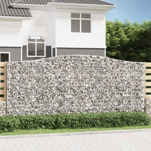 vidaXL Oblúkové gabiónové koše 9 ks 400x50x180/200cm pozink. železo