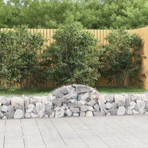 vidaXL Oblúkový gabionový kôš 3 ks 200x30x40/60 cm pozinkované železo