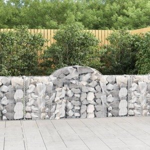 vidaXL Oblúkové gabionové koše 15ks 200x30x80/100cm pozinkované železo