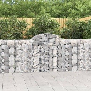vidaXL Oblúkové gabiónové koše 5 ks 200x30x100/120cm pozinkov. železo
