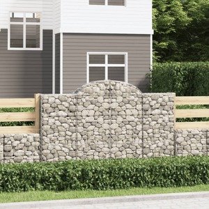 vidaXL Oblúkové gabiónové koše 13 ks 200x30x120/140cm pozinkov. železo