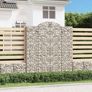 vidaXL Oblúkový gabionový kôš 5 ks 200x30x220/240cm pozinkované železo
