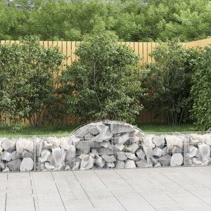 vidaXL Oblúkový gabionový kôš 7 ks 200x50x40/60 cm pozinkované železo