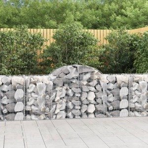 vidaXL Oblúkové gabionové koše 3 ks 200x50x80/100cm pozinkované železo