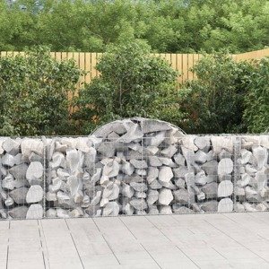 vidaXL Oblúkové gabionové koše 7 ks 200x50x80/100cm pozinkované železo