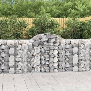 vidaXL Oblúkové gabiónové koše 3ks 200x50x100/120cm pozinkované železo