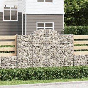 vidaXL Oblúkové gabionové koše 13 ks 200x50x140/160 cm pozink. železo