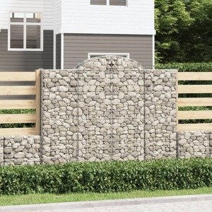 vidaXL Oblúkové gabiónové koše 5ks 200x50x160/180cm pozinkované železo