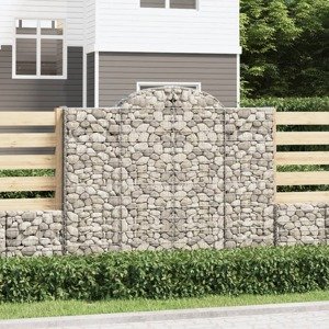 vidaXL Oblúkové gabiónové koše 11 ks 200x50x160/180 pozinkované železo