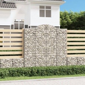 vidaXL Oblúkový gabionový kôš 3 ks 200x50x200/220cm pozinkované železo