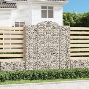 vidaXL Oblúkový gabionový kôš 3 ks 200x50x220/240cm pozinkované železo
