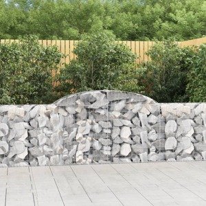 vidaXL Oblúkové gabionové koše 15ks 300x30x80/100cm pozinkované železo