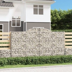 vidaXL Oblúkové gabiónové koše 7ks 300x50x160/180cm pozinkované železo