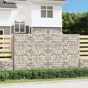 vidaXL Oblúkové gabiónové koše 5ks 300x50x180/200cm pozinkované železo