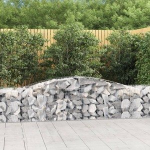 vidaXL Oblúkový gabionový kôš 15 ks 400x50x60/80 cm pozinkované železo