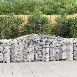 vidaXL Oblúkové gabionové koše 3 ks 400x50x80/100cm pozinkované železo